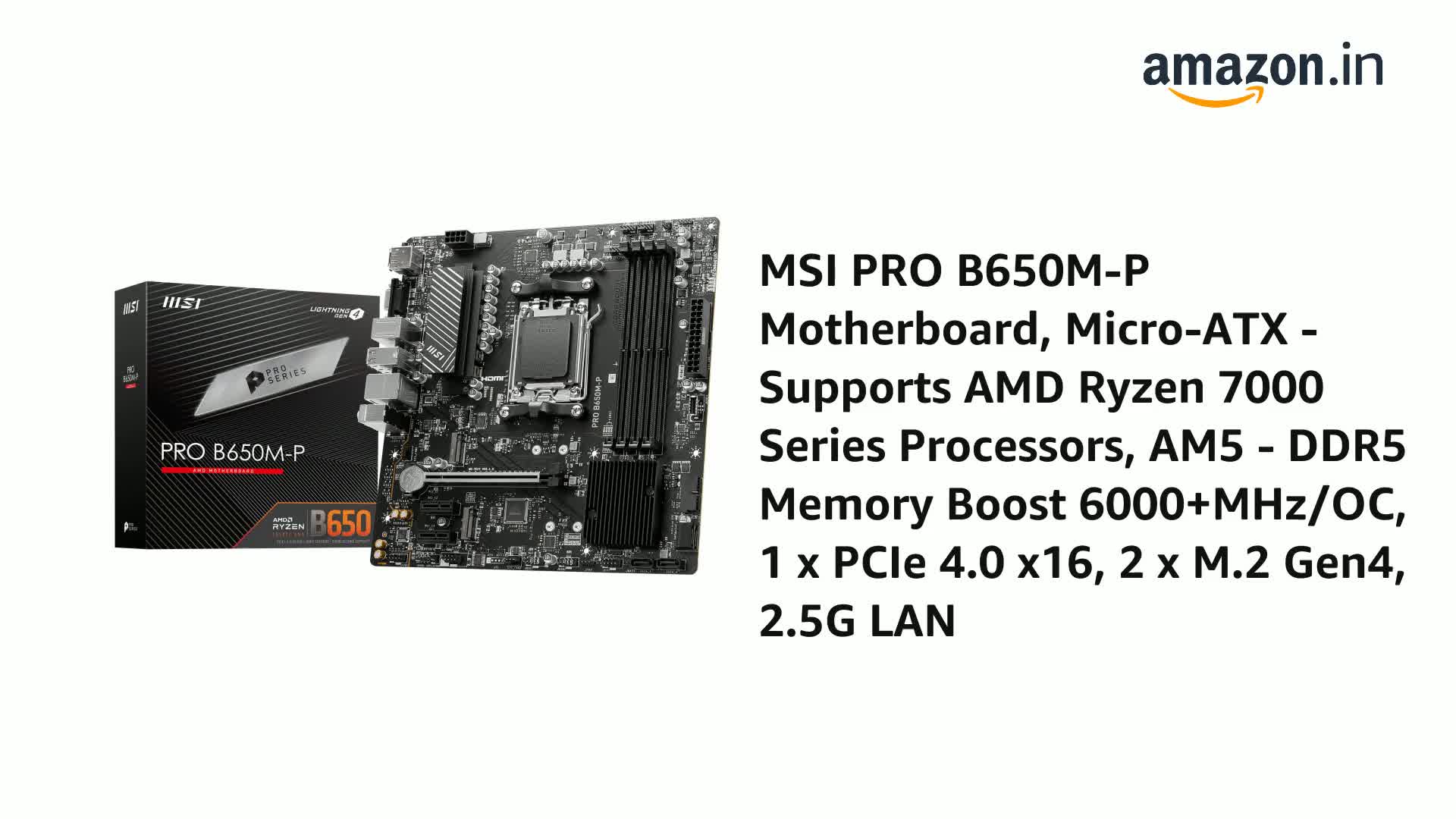 Amazon.in: Buy MSI PRO B650M-P Motherboard, Micro-ATX - Supports